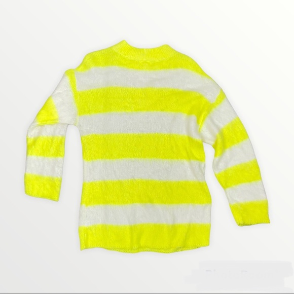 Abound Highlighter yellow and White Striped Sweater - Picture 2 of 5